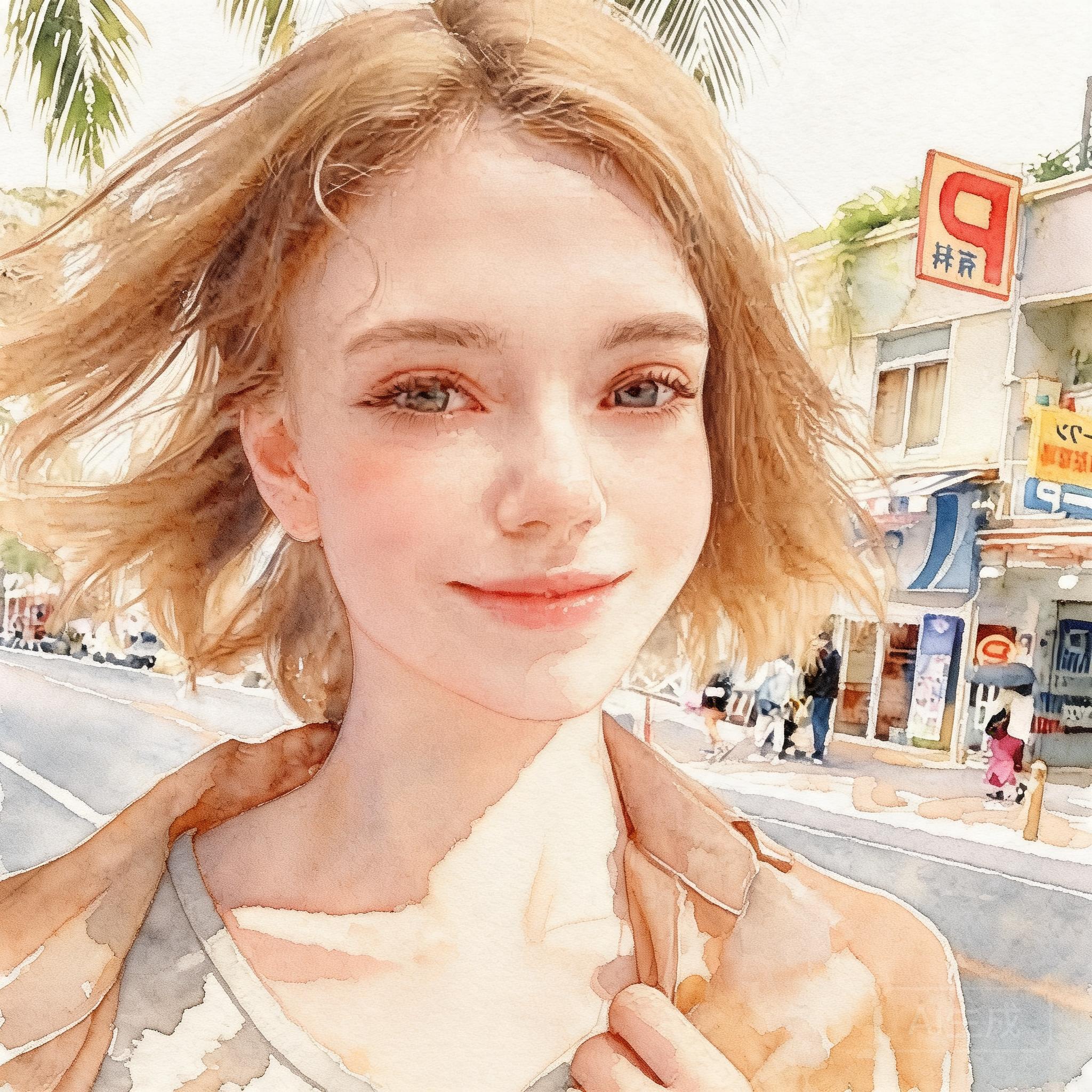 Watercolor cartoon